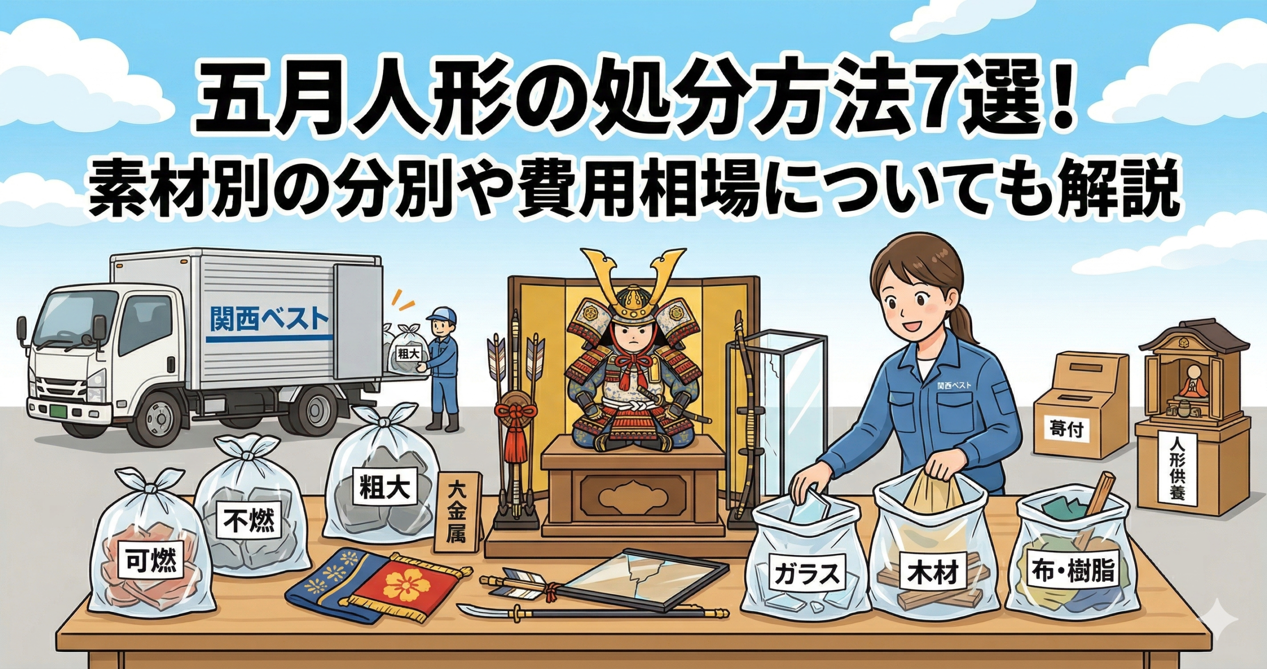 五月人形の処分方法7選!素材別の分別や費用相場についても解説